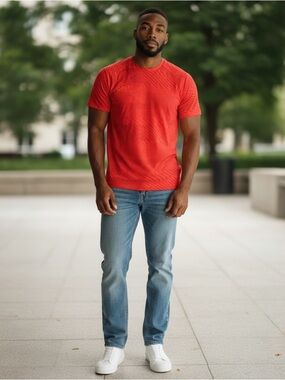 Under Armour Bright Red Patterned Tee